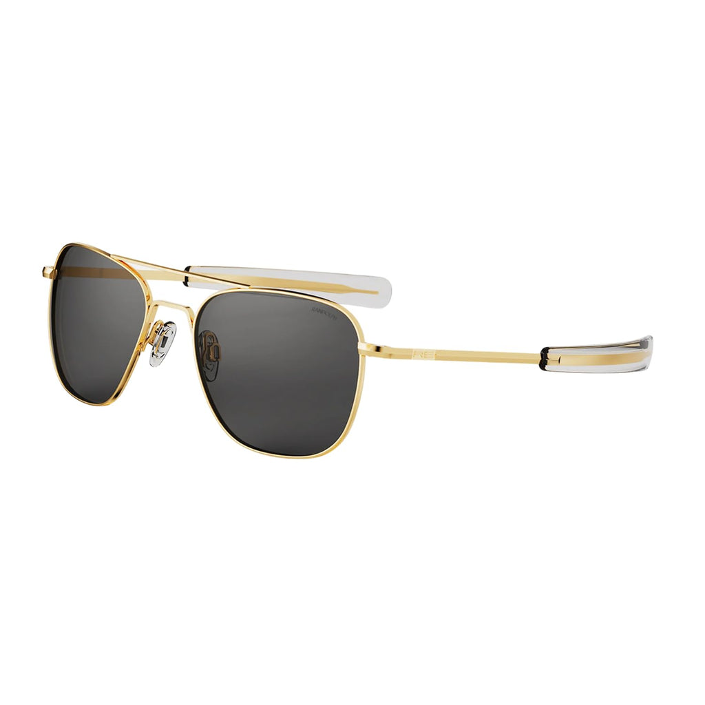 Randolph Eyewear Aviator Sunglasses for Women and Men – Classic Aviator Glasses Non-Polarized and 23k Gold Frame, UV Protection Sunglasses Made to Last a Lifetime (American Gray)