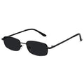 Fozono Rectangle Sunglasses for Womens Mens 90s Retro Small Narrow Square Frame UV400 Protection/Black Gray