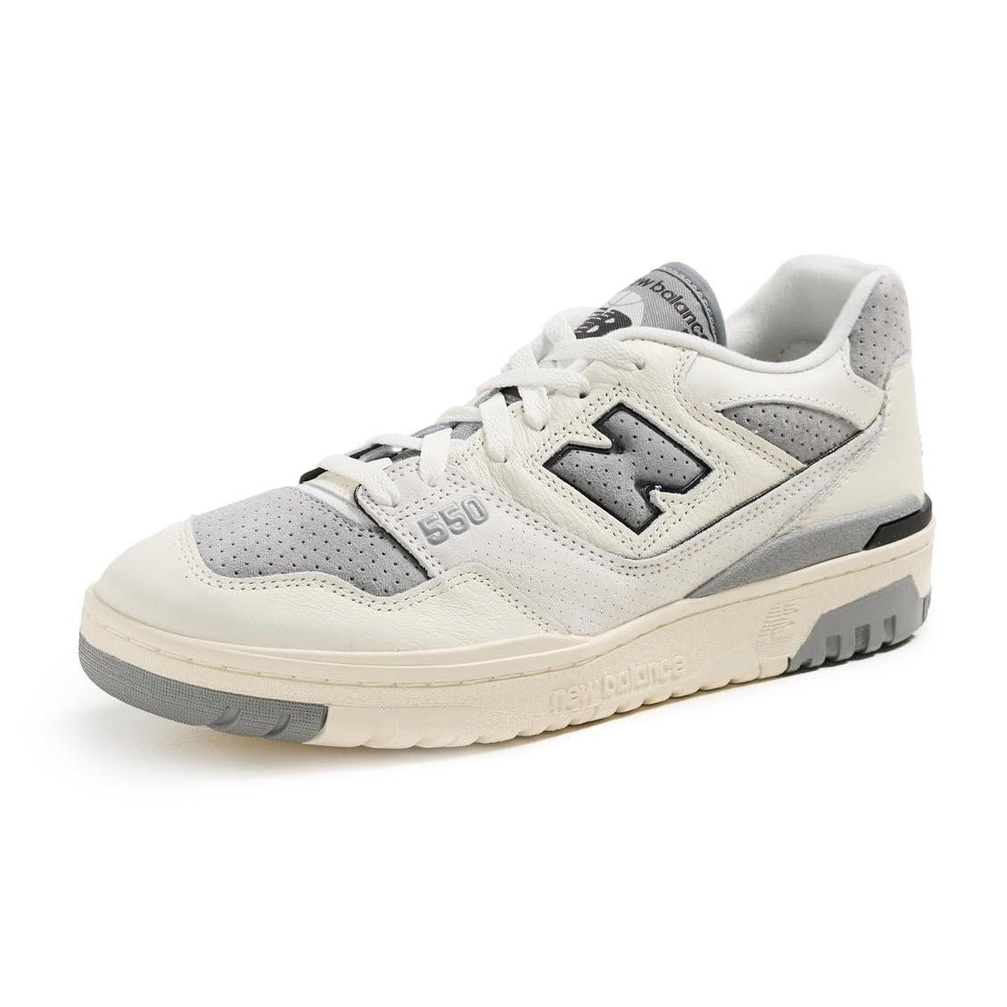 New Balance Men's BB550 Sneakers, White Grey, 9 Medium US
