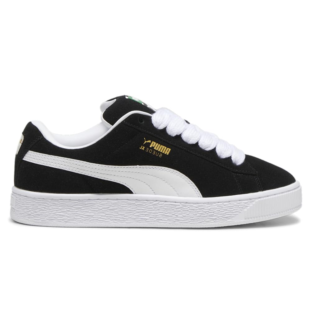 PUMA Mens Suede XL Shoes, Black White 7.5 Medium