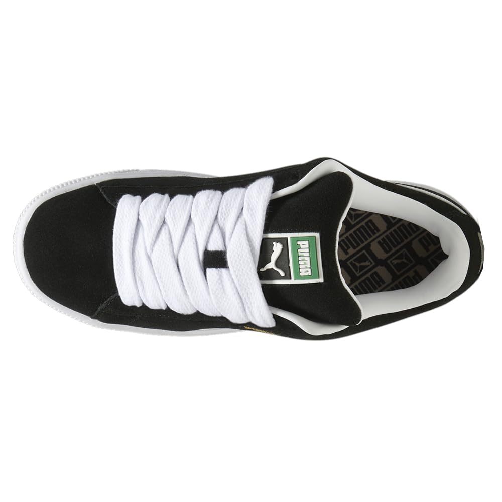 PUMA Mens Suede XL Shoes, Black White 7.5 Medium