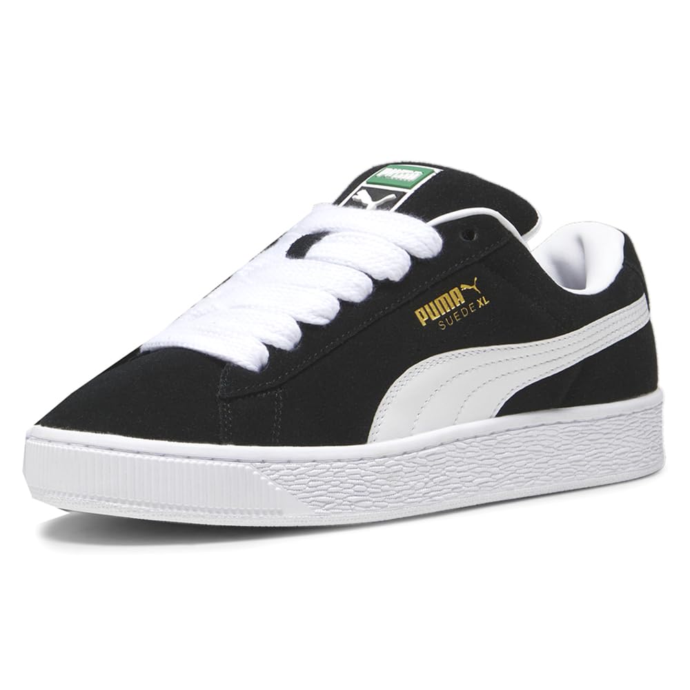 PUMA Mens Suede XL Shoes, Black White 7.5 Medium