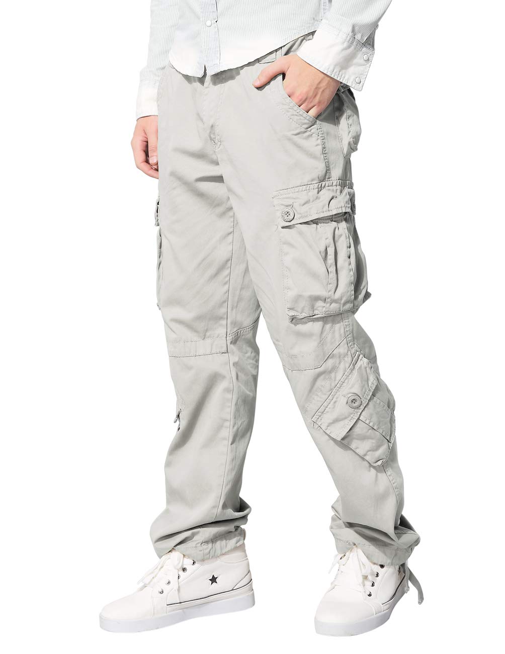 Match Men's Wild Cargo Pants(34,Light Gray)
