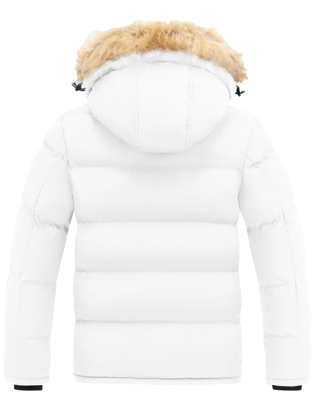 wantdo Men's Bubble Jackets Thicken Puffer Jacket Windproof Winter Coat (White, Medium