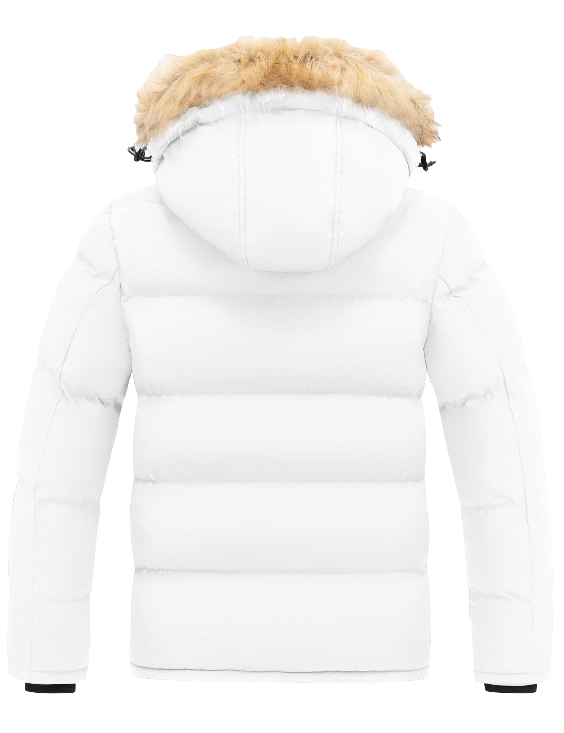 wantdo Men's Bubble Jackets Thicken Puffer Jacket Windproof Winter Coat (White, Medium