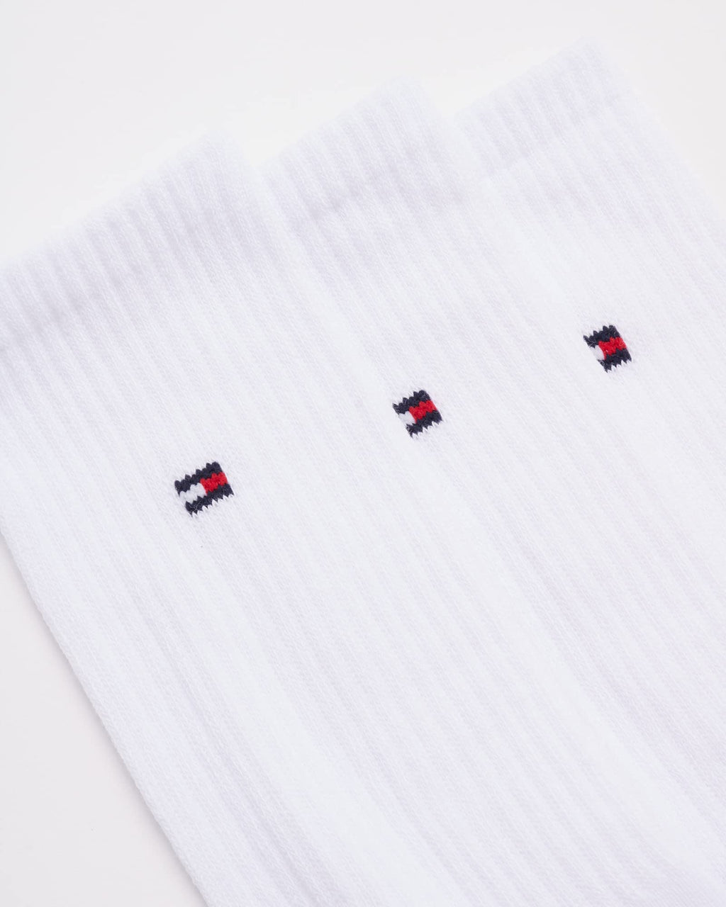 Tommy Hilfiger Mens Crew Socks - 12 Pack Cotton Blend Cushioned Athletic Performance Crew Length Running Socks for Men, Size 7-12, White Flag
