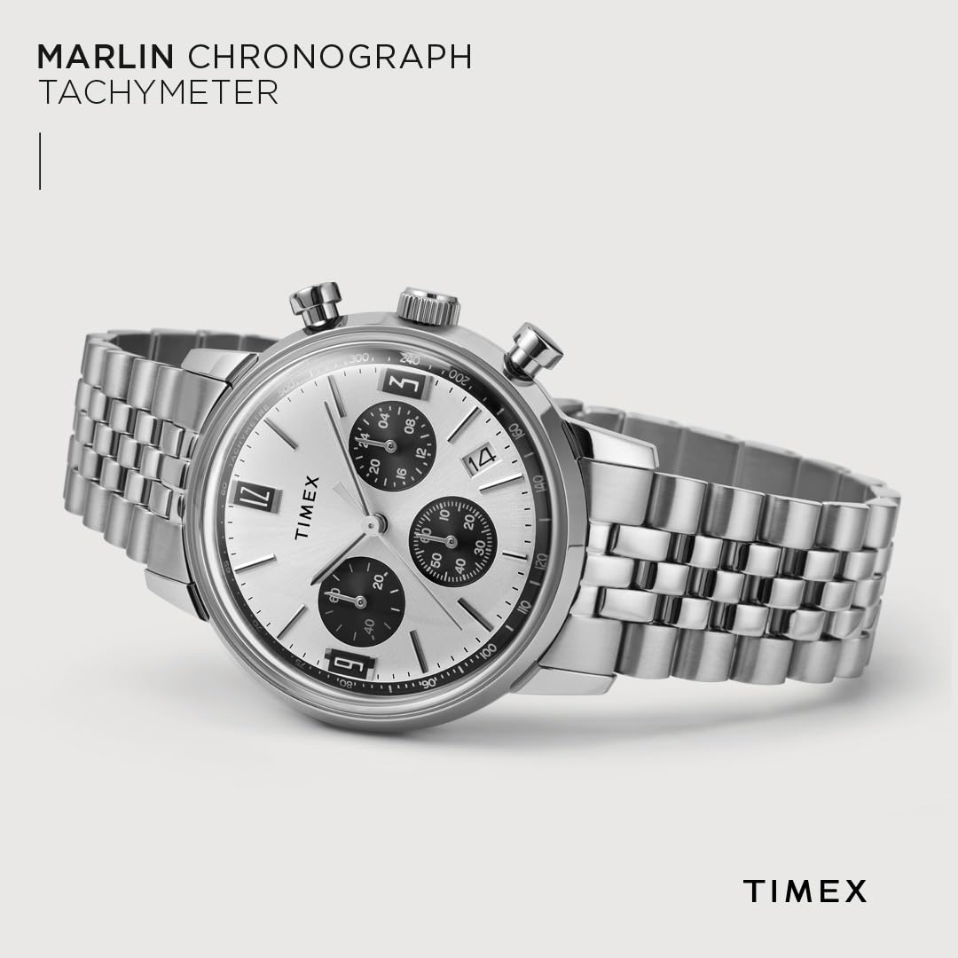 Timex Men's Marlin 40mm Watch - Stainless Steel Bracelet Silver-Tone Dial Stainless Steel Case