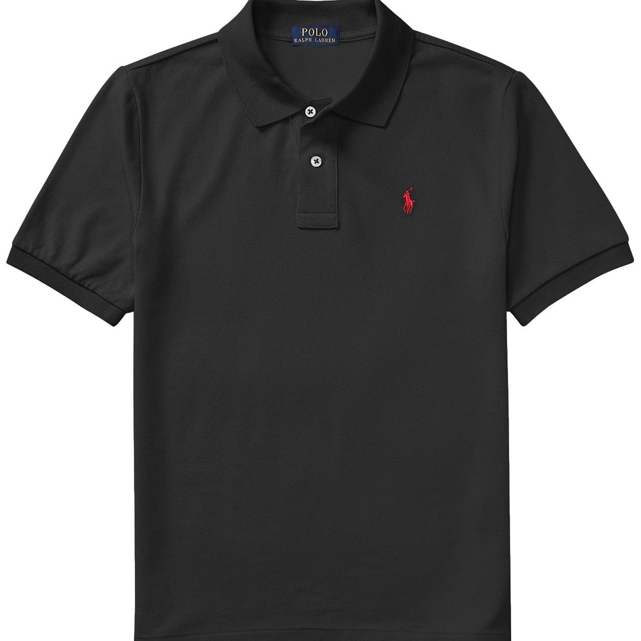 POLO RALPH LAUREN Boys' Classic Cotton Mesh Polo Shirt (RalphBlack, L)