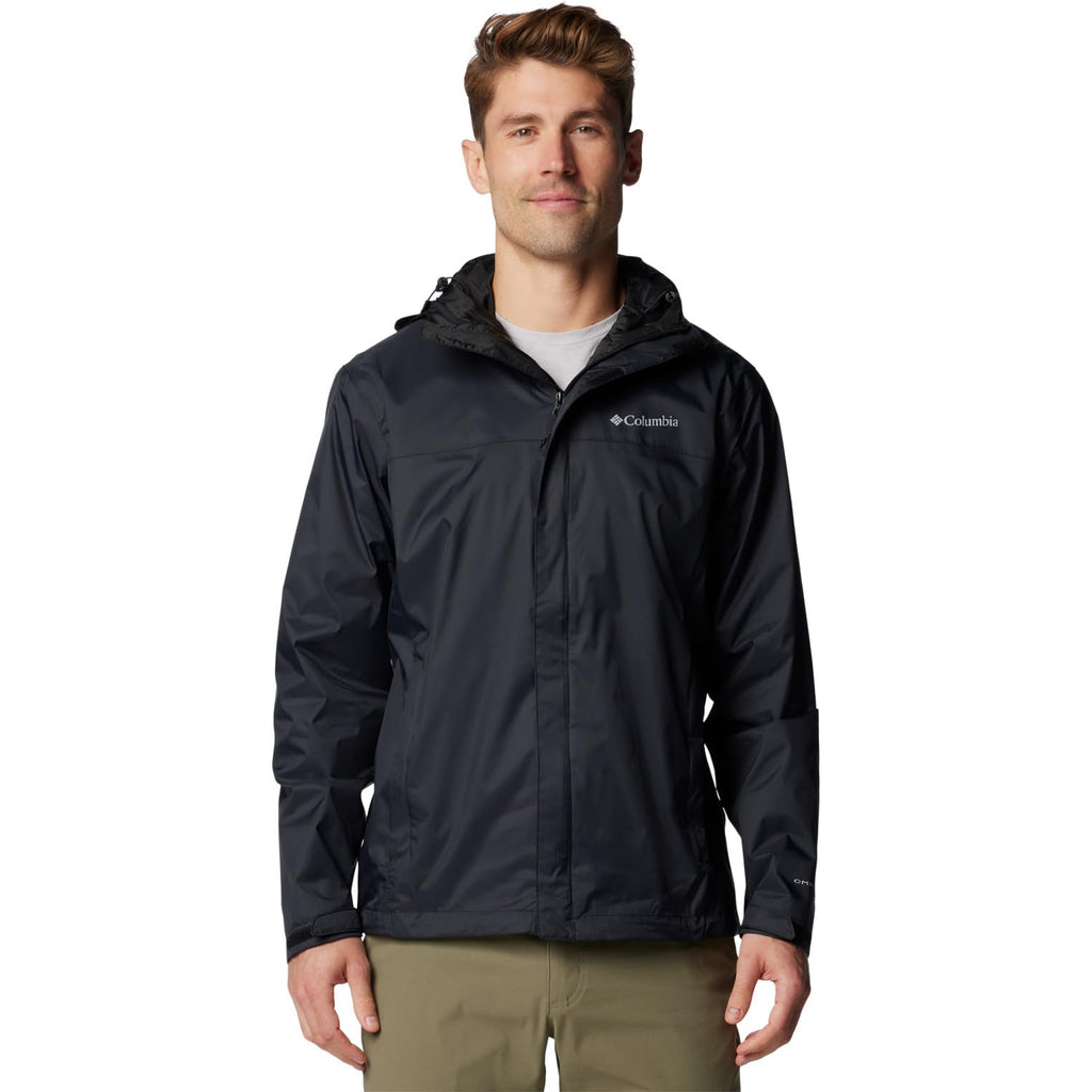 Columbia Men's Watertight II Waterproof Rain Jacket, Black, Large