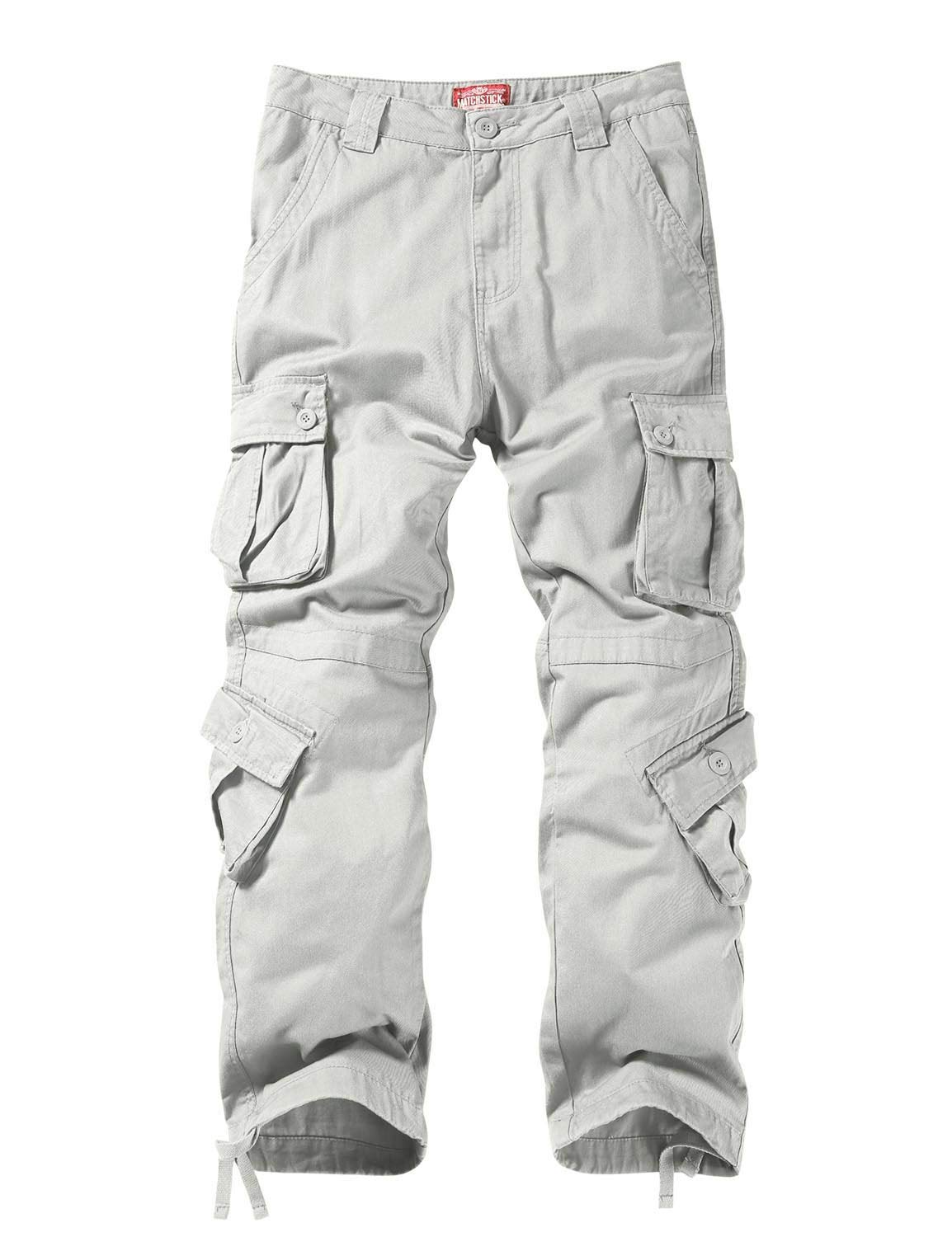 Match Men's Wild Cargo Pants(34,Light Gray)