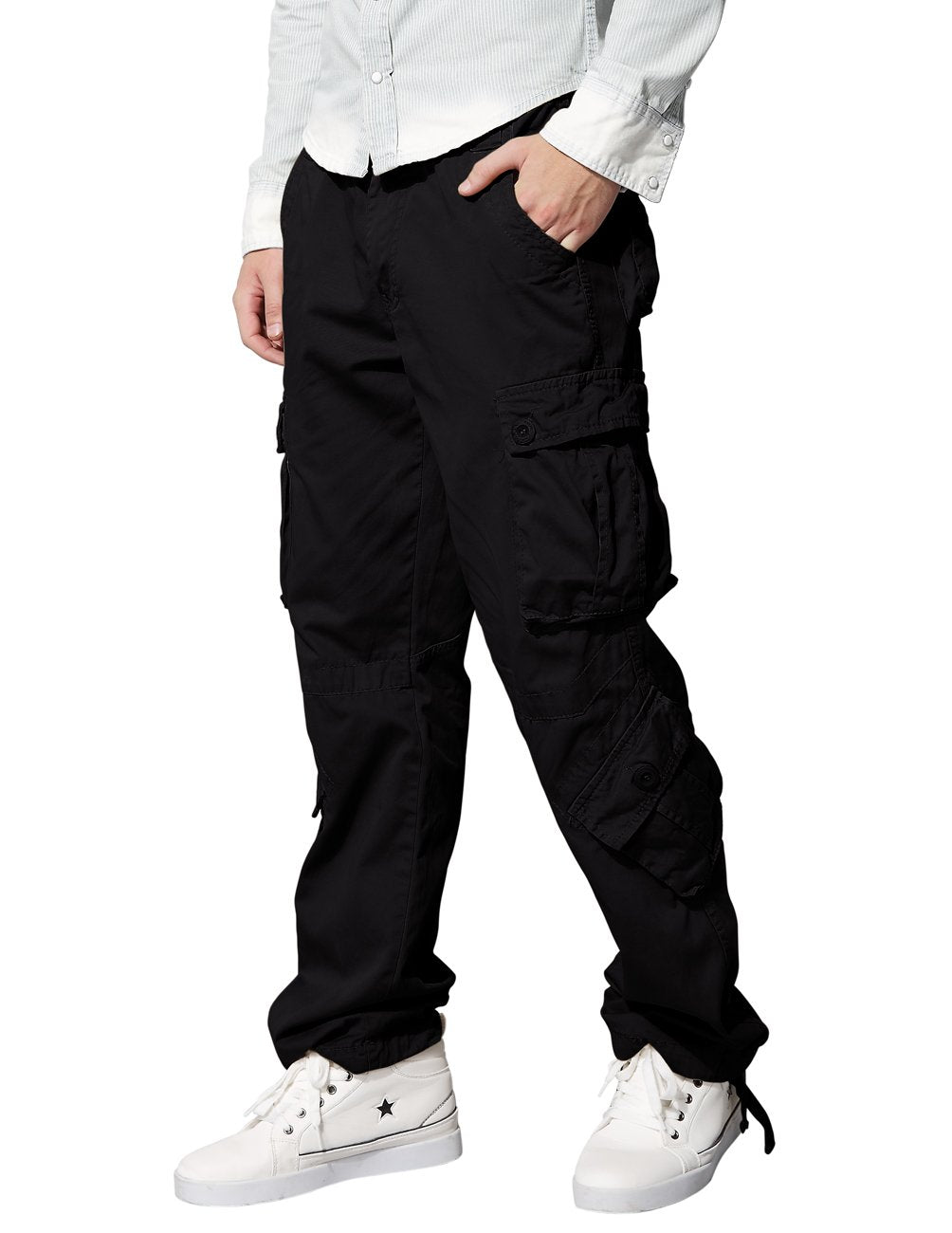 Match Men's Wild Cargo Pants(Black,34)