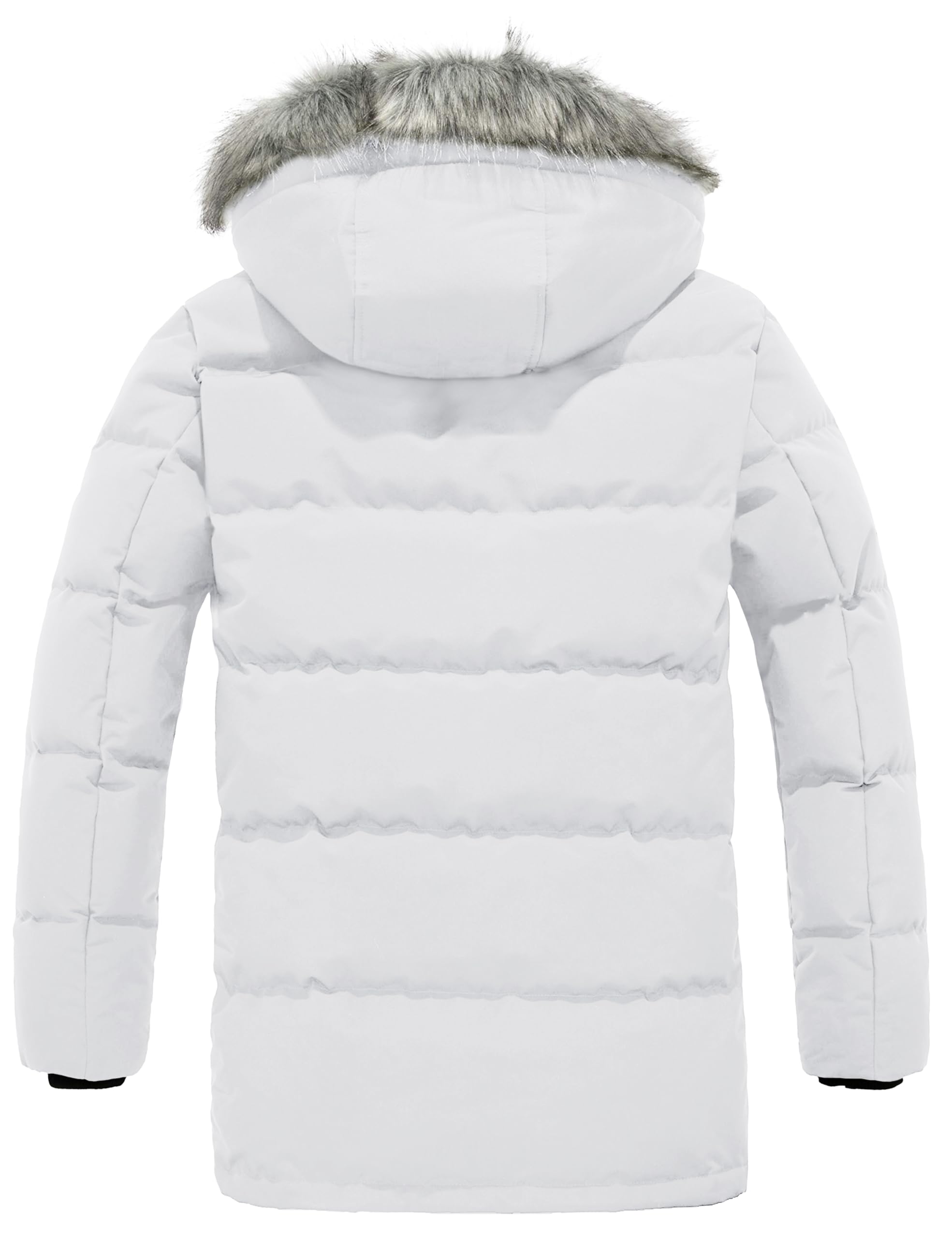 wantdo Men's Winter Coats Thick Bubble Jackets Waterproof Rain Jackets (White, Medium)