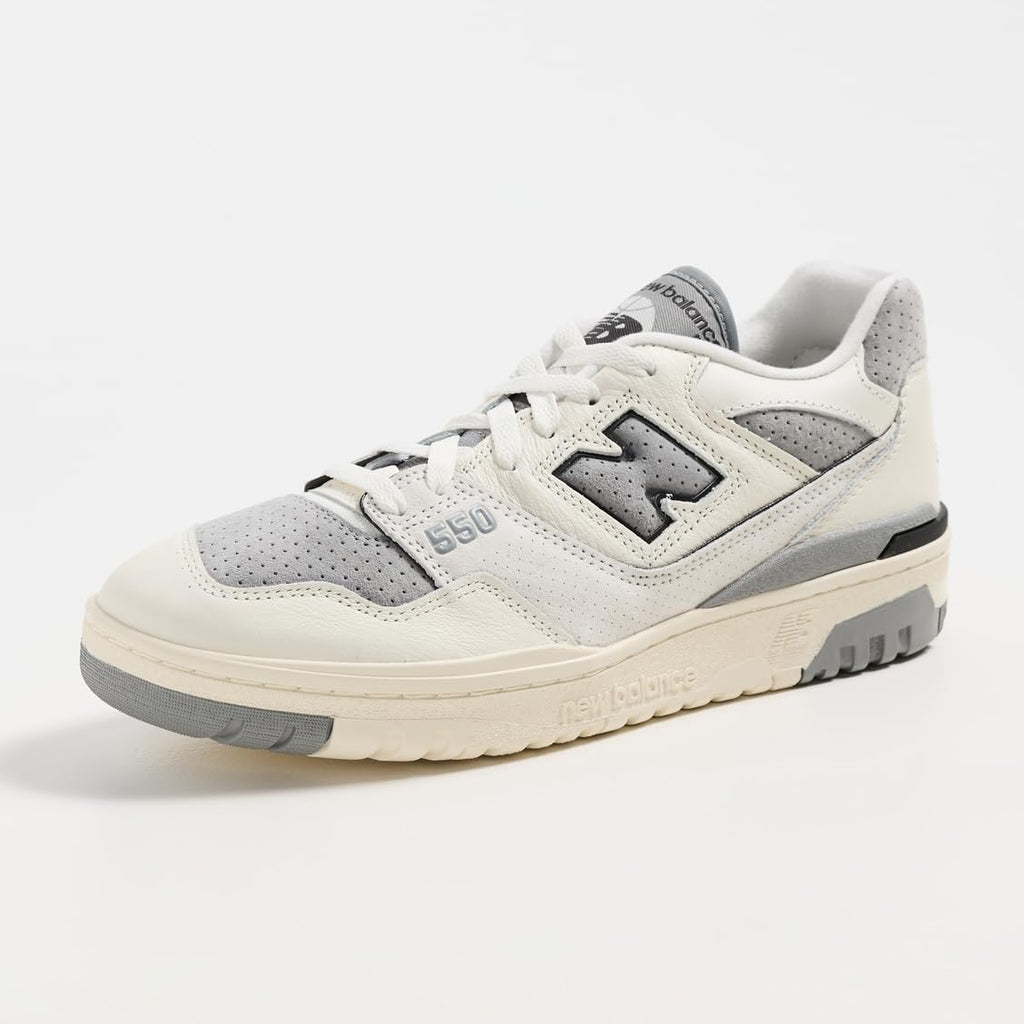 New Balance Men's BB550 Sneakers, White Grey, 9 Medium US