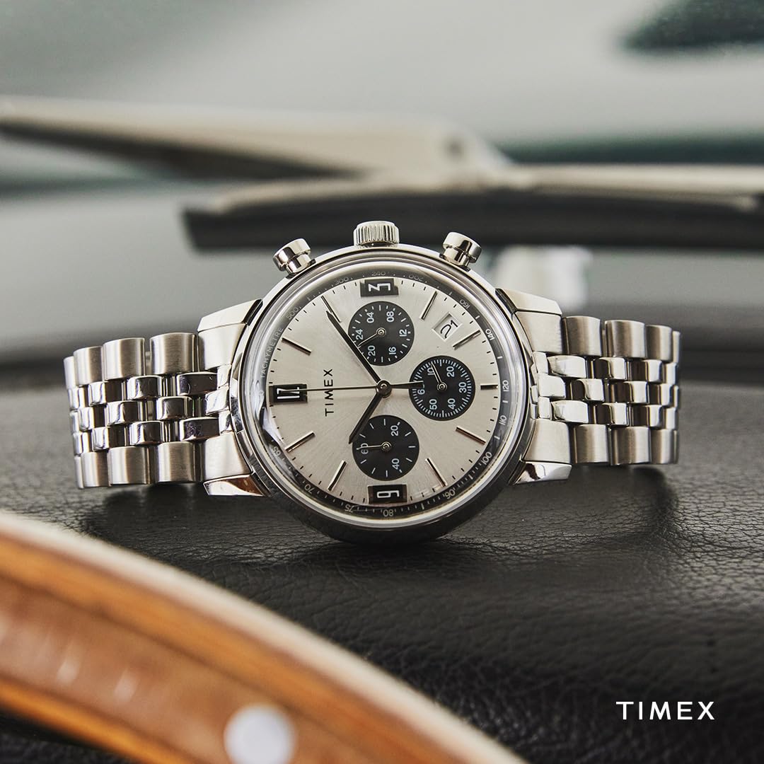 Timex Men's Marlin 40mm Watch - Stainless Steel Bracelet Silver-Tone Dial Stainless Steel Case