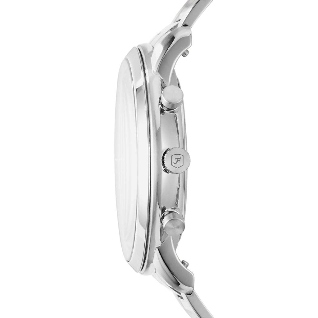 Fossil Men's Watch, Neutra Quartz Stainless Steel Chronograph Watch for Men, Color: Silver