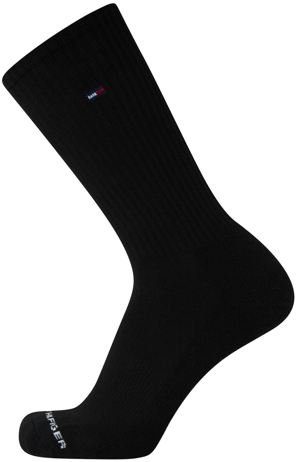 Tommy Hilfiger Mens Crew Socks - 12 Pack Cotton Blend Cushioned Athletic Performance Crew Length Running Socks for Men, Size 7-12, Pure Black