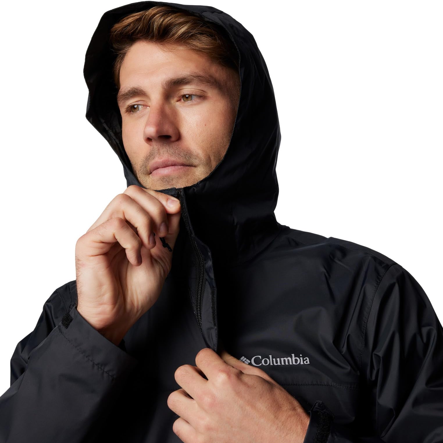 Columbia Men's Watertight II Waterproof Rain Jacket, Black, Large