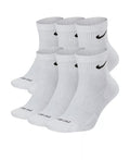 Nike Everyday Plus Dri-FIT Cushioned Ankle Athletic Training Casual Socks - 6 Pack (US, Alpha, Medium, Regular, Regular, White)
