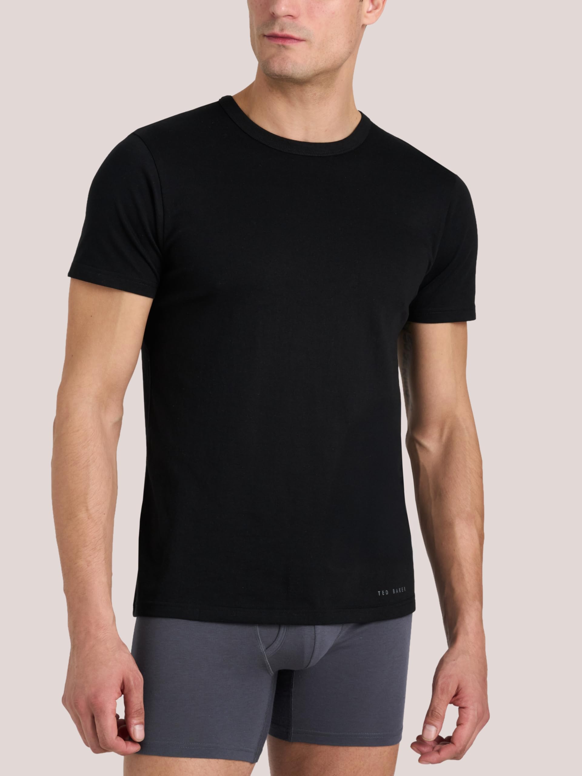 Ted Baker Men's 4-Pack Cotton Crewneck T-Shirt, Navy/Green, Medium