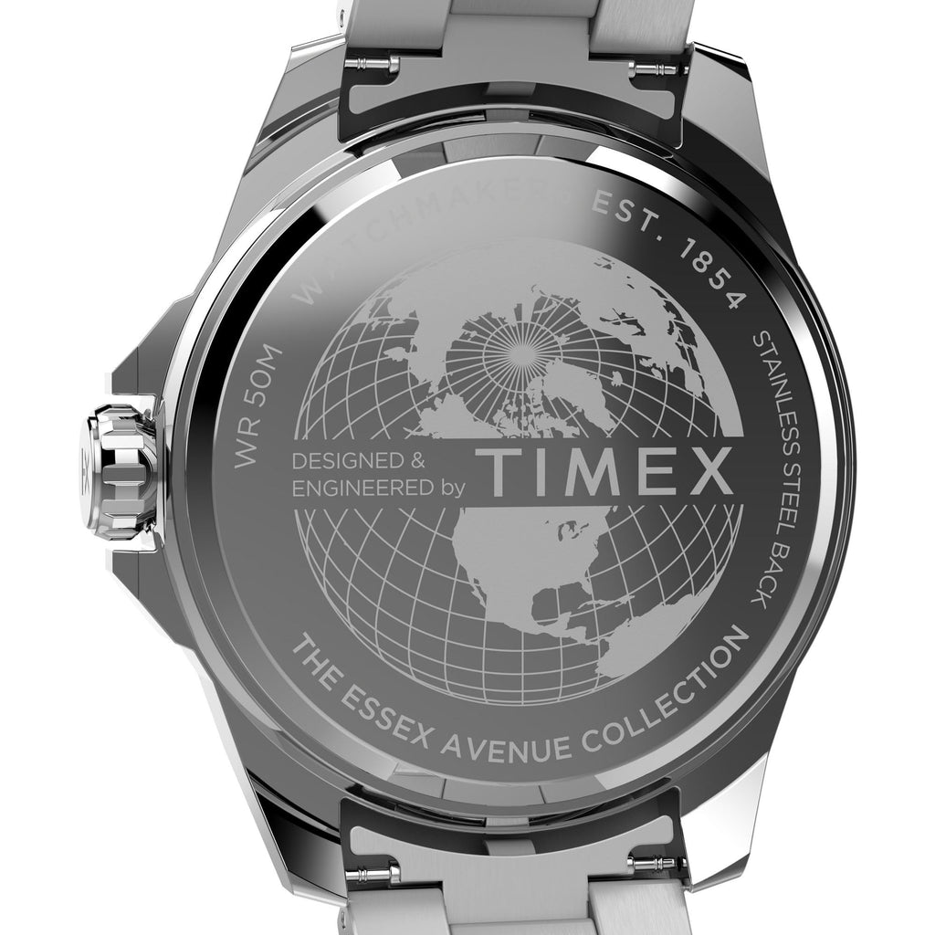 Timex Men's Essex 46mm Watch - Black Link Bracelet Black Dial Silver-Tone Case