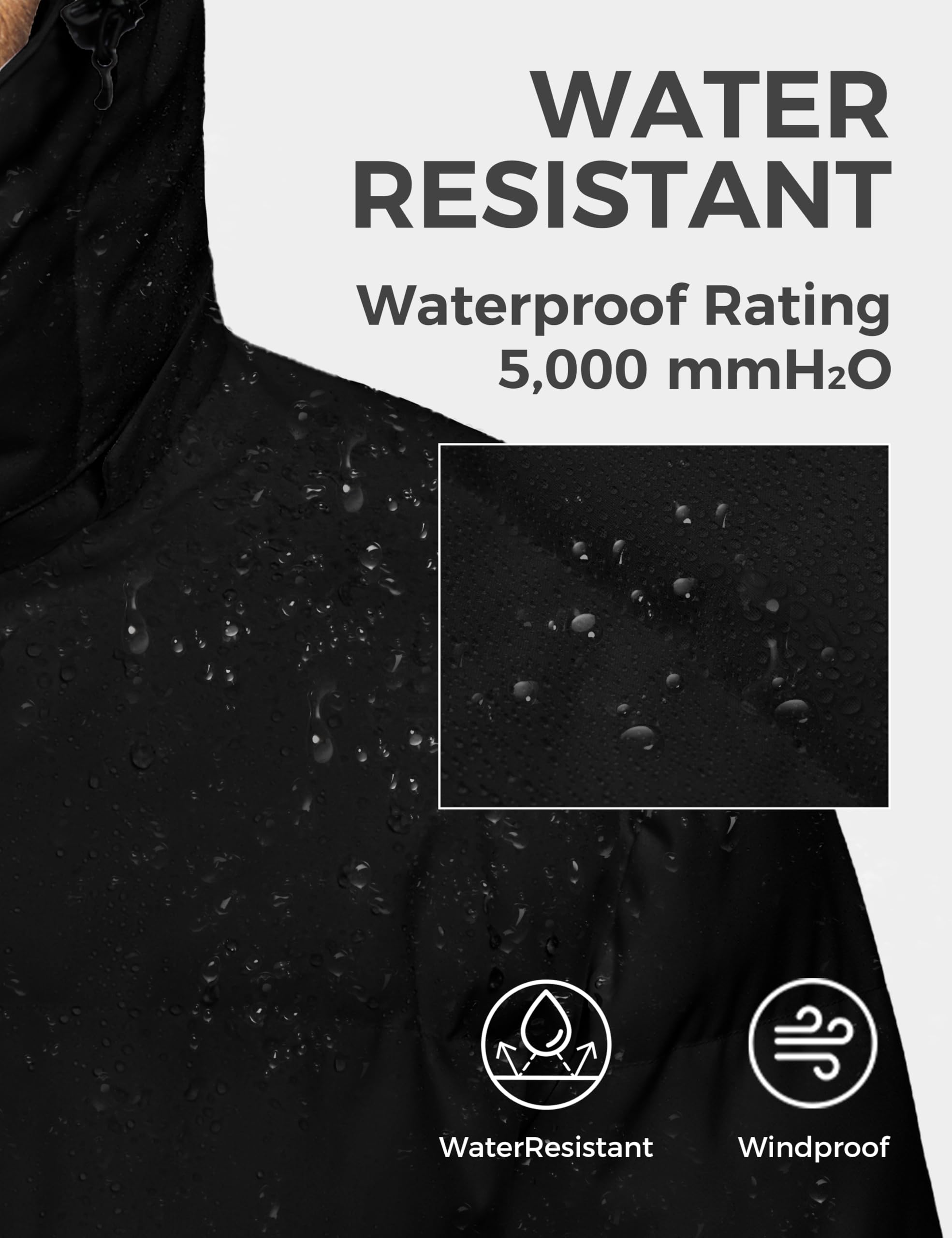 wantdo Men's Winter Jacket Black Puffer Jackets Winter Coat with Hood (Black, Medium)