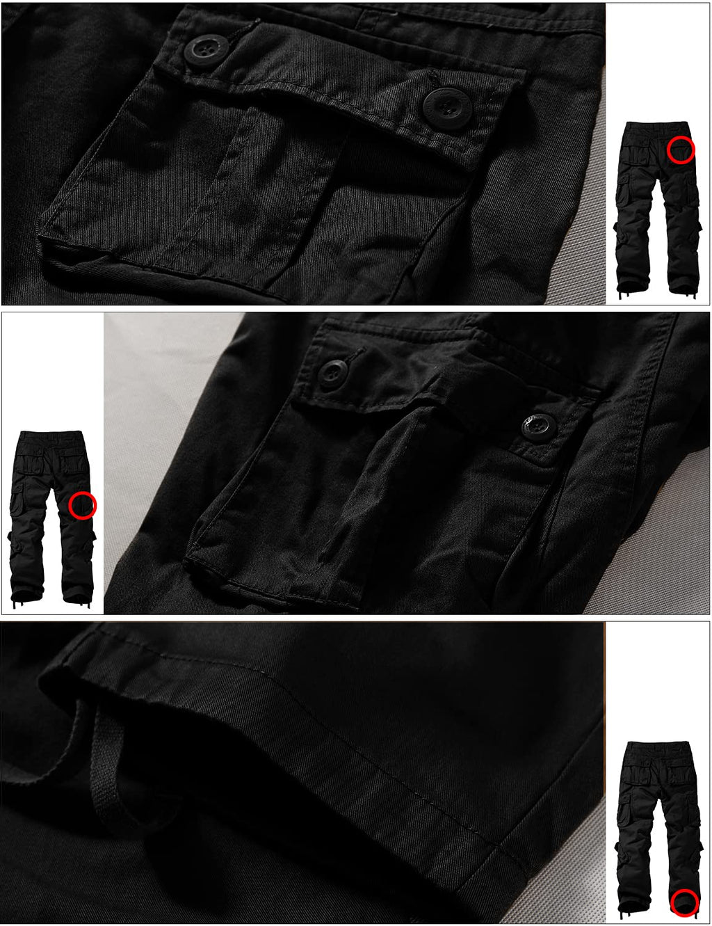 Match Men's Wild Cargo Pants(Black,34)