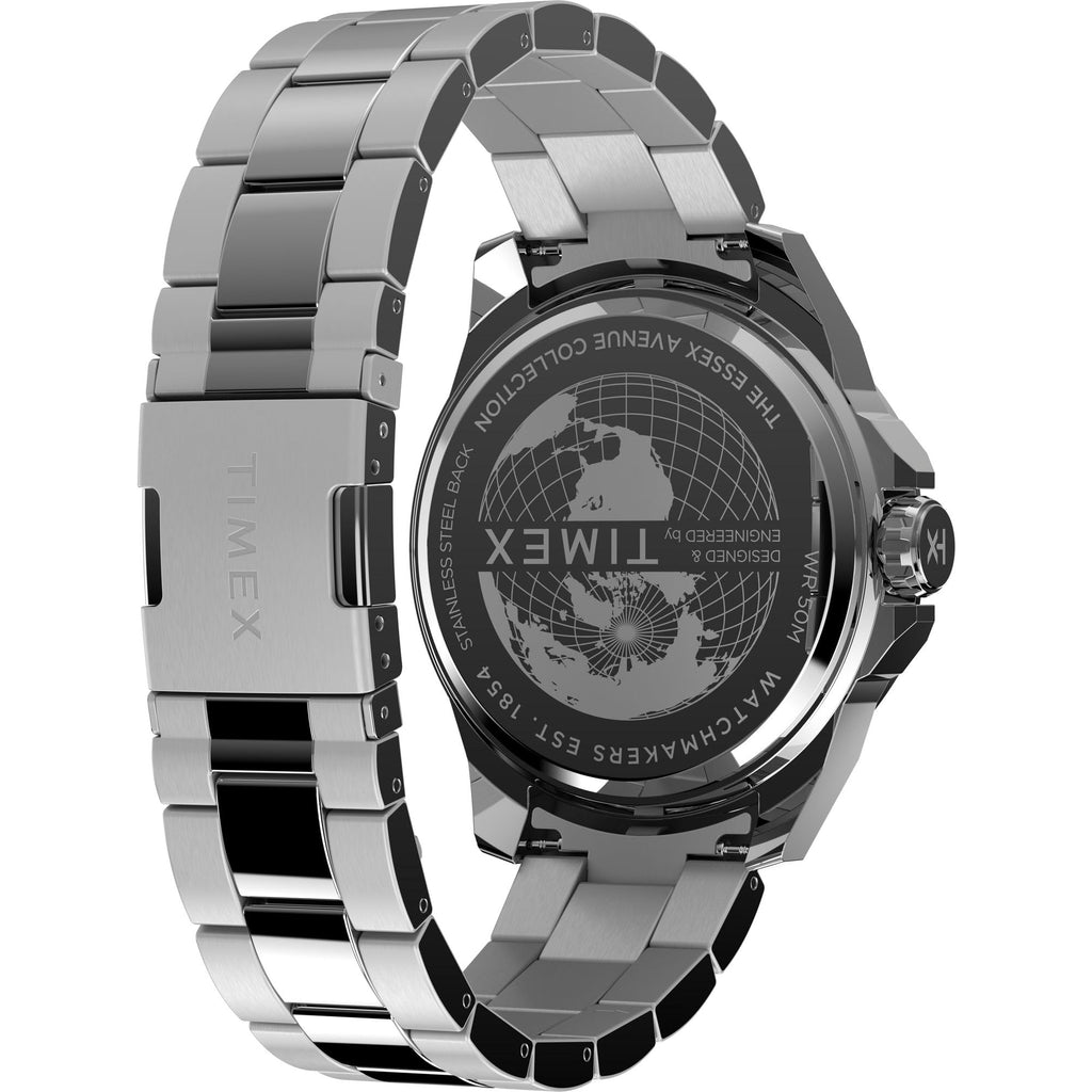 Timex Men's Essex 46mm Watch - Black Link Bracelet Black Dial Silver-Tone Case