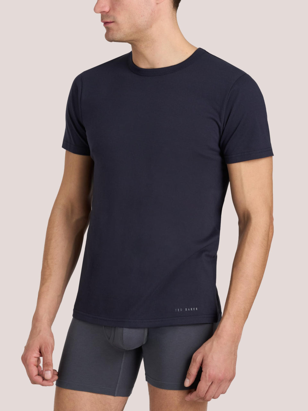 Ted Baker Men's 4-Pack Cotton Crewneck T-Shirt, Navy/Green, Medium