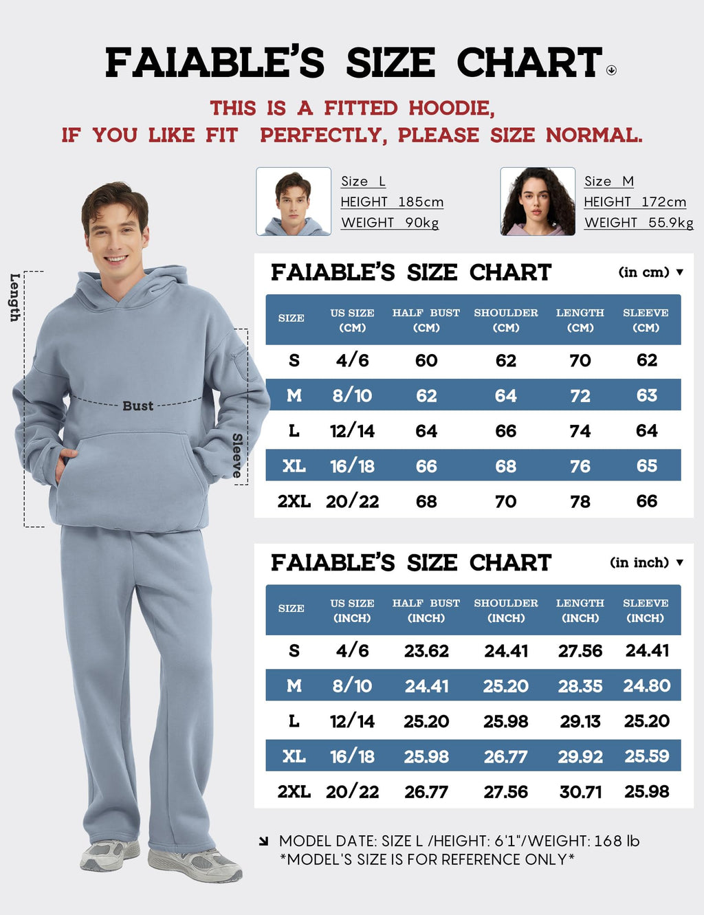 FAIABLE Mens Fleece Pullover Hoodie Relaxed Fit Oversized Hoodie for Men Soft Hooded Sweatshirts Everyday Casual Travel Hoodie with Zipper Pockets,Black, Medium