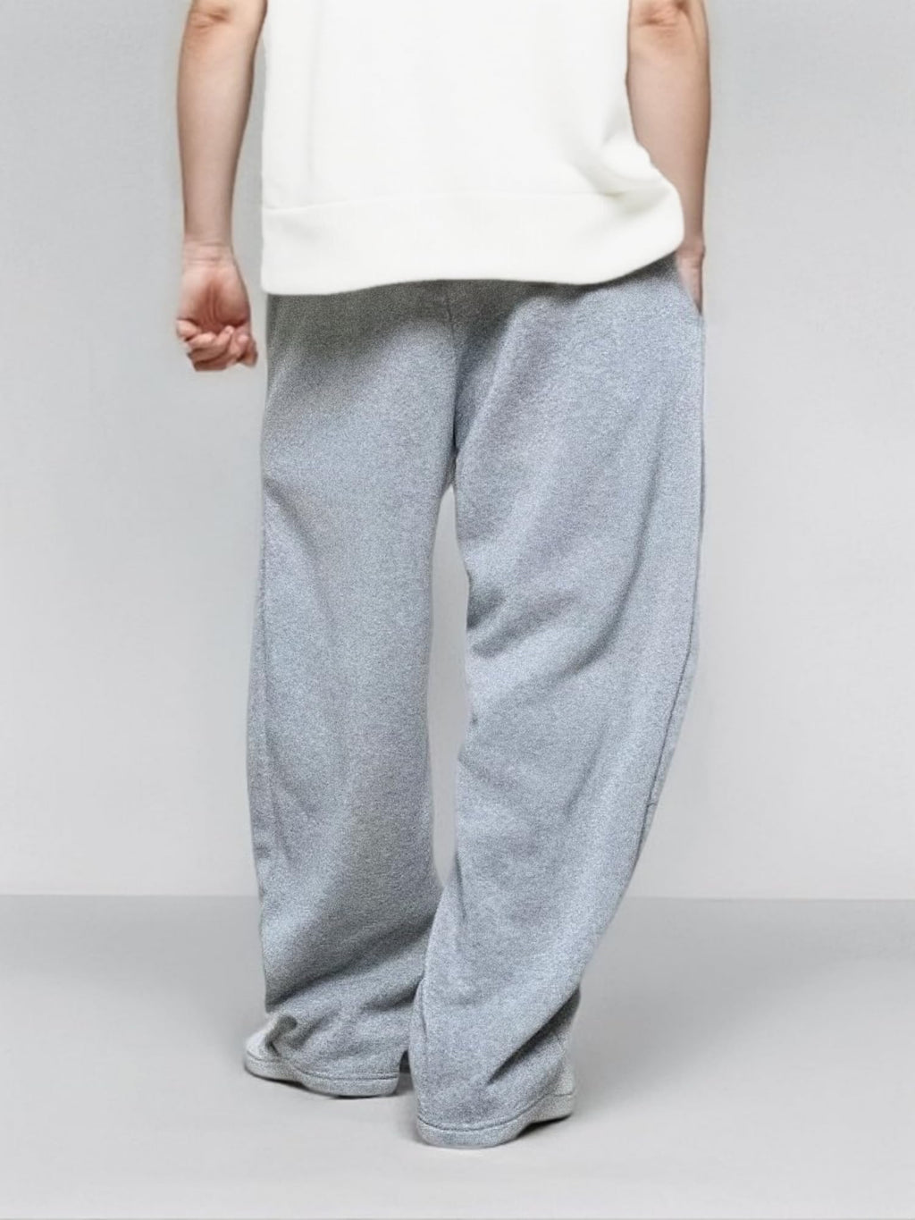 LuminBlaze Men’s Baggy Sweatpants with Elastic Drawstring Waist, Breathable Wide-Leg Casual Loose Cotton Joggers Deep Pockets Grey