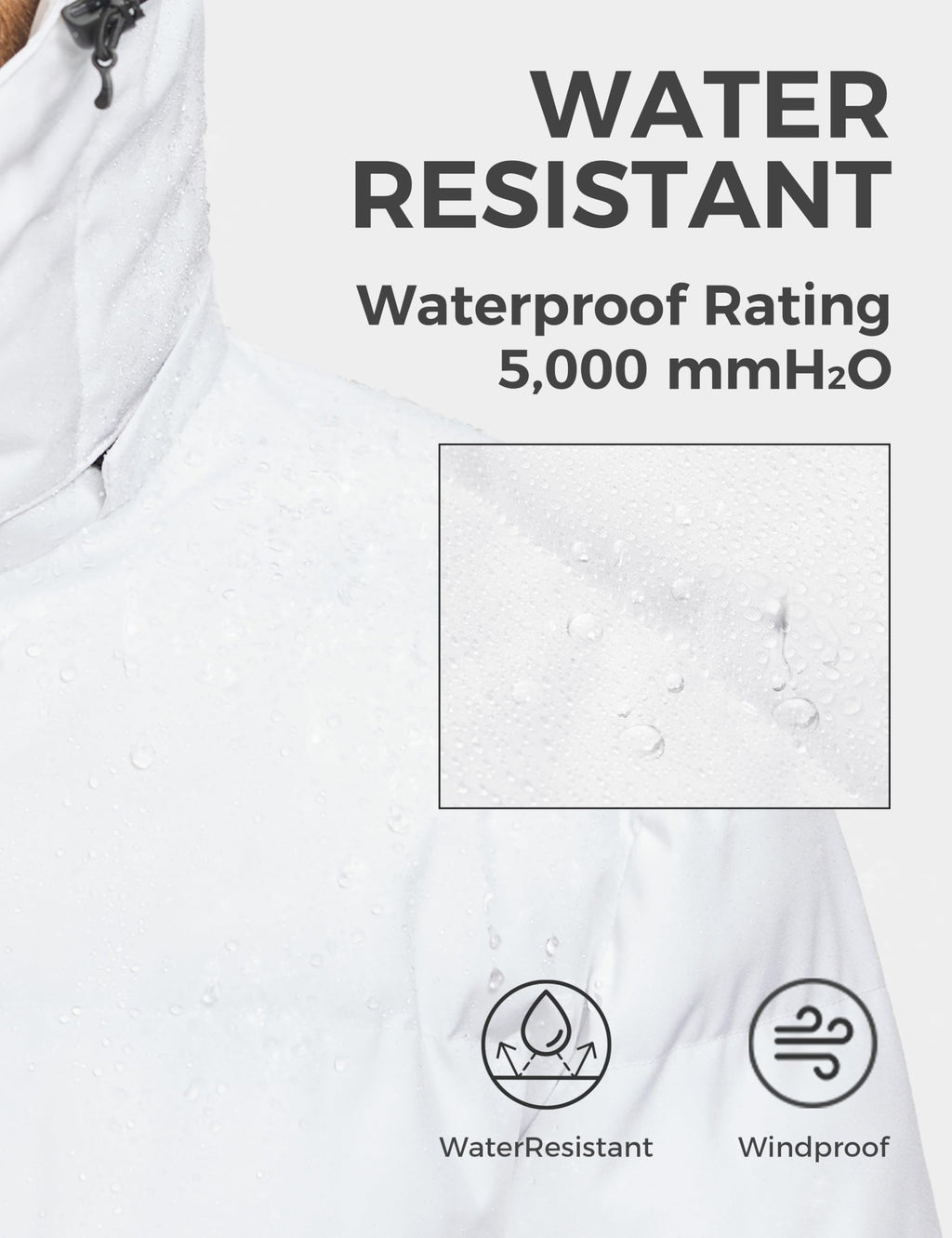 wantdo Men's Bubble Jackets Thicken Puffer Jacket Windproof Winter Coat (White, Medium