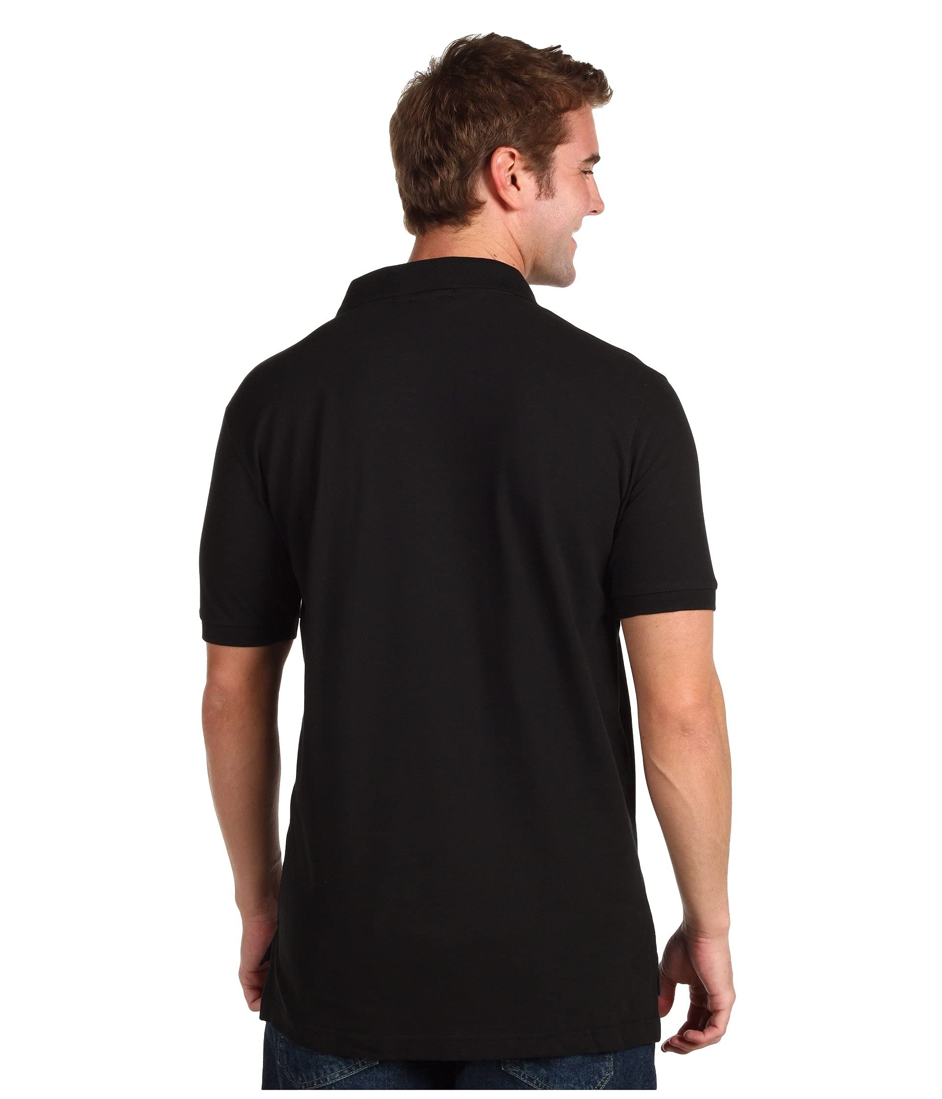 U.S. Polo Assn. Men's Classic Polo Shirt, Two-Button Closure Pique Polo Shirt, Summer Fashion Golf Shirt, Old Black, Medium