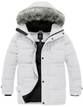 wantdo Men's Winter Coats Thick Bubble Jackets Waterproof Rain Jackets (White, Medium)