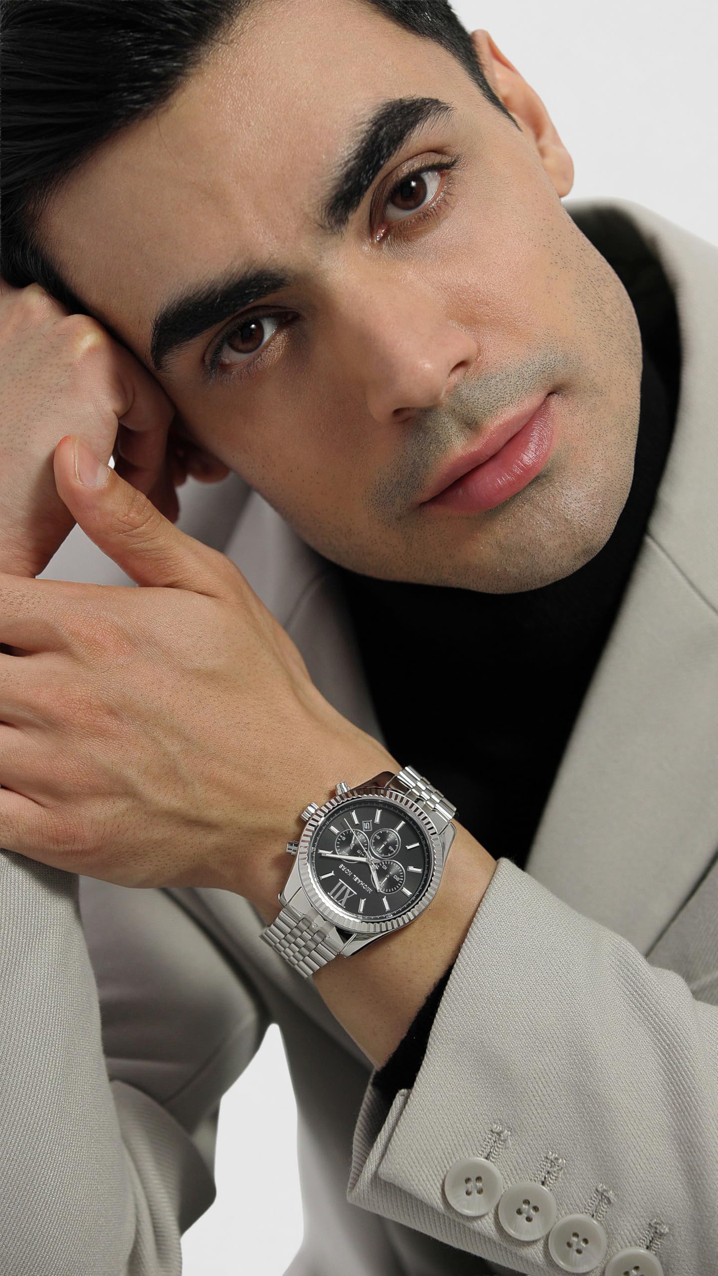 Michael Kors Men's Watch, Lexington Chronograph Silver-Tone Stainless Steel Men's Watch