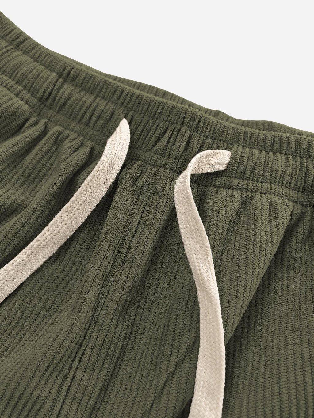 Hidkat Mens Corduroy Casual Pants Fashion Loose Fit Wide Leg Pants Straight Sweatpants Elastic Waist Drawstring Light Green