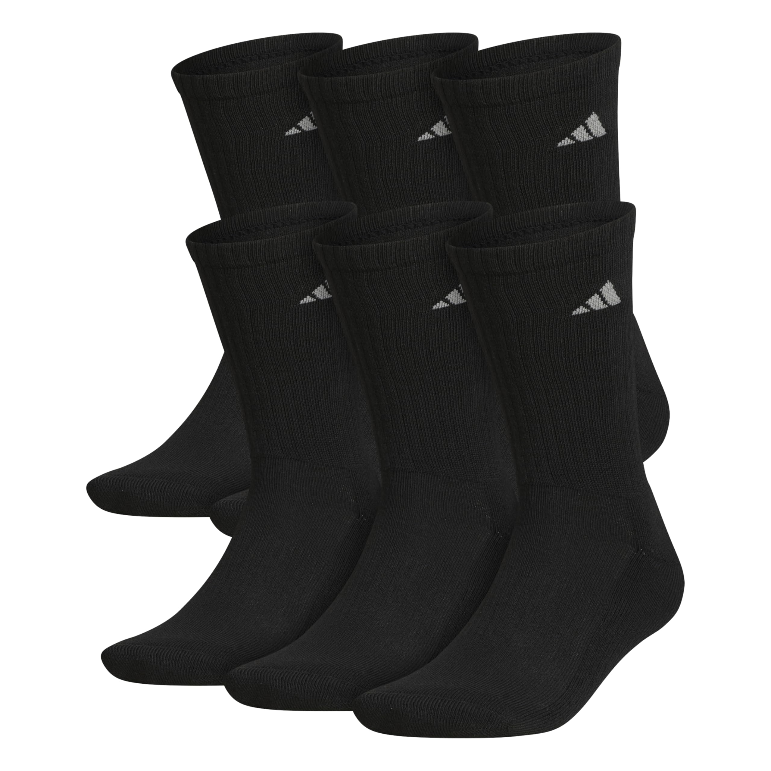 adidas Mens Athletic Cushioned Crew Socks (6 Pairs) Durable & Comfortable