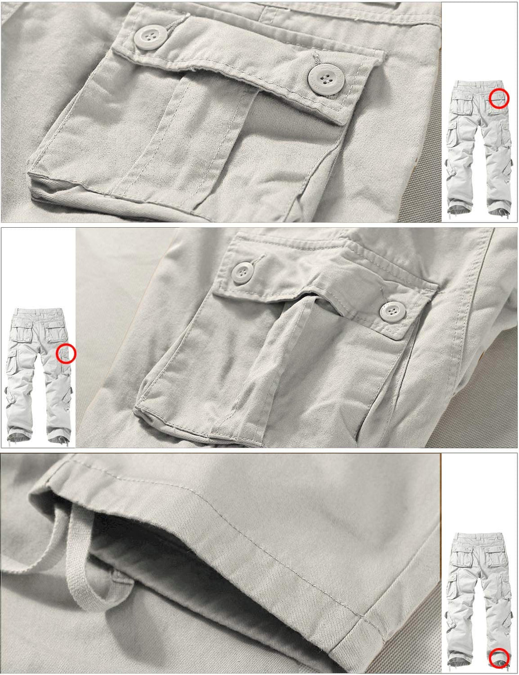 Match Men's Wild Cargo Pants(34,Light Gray)