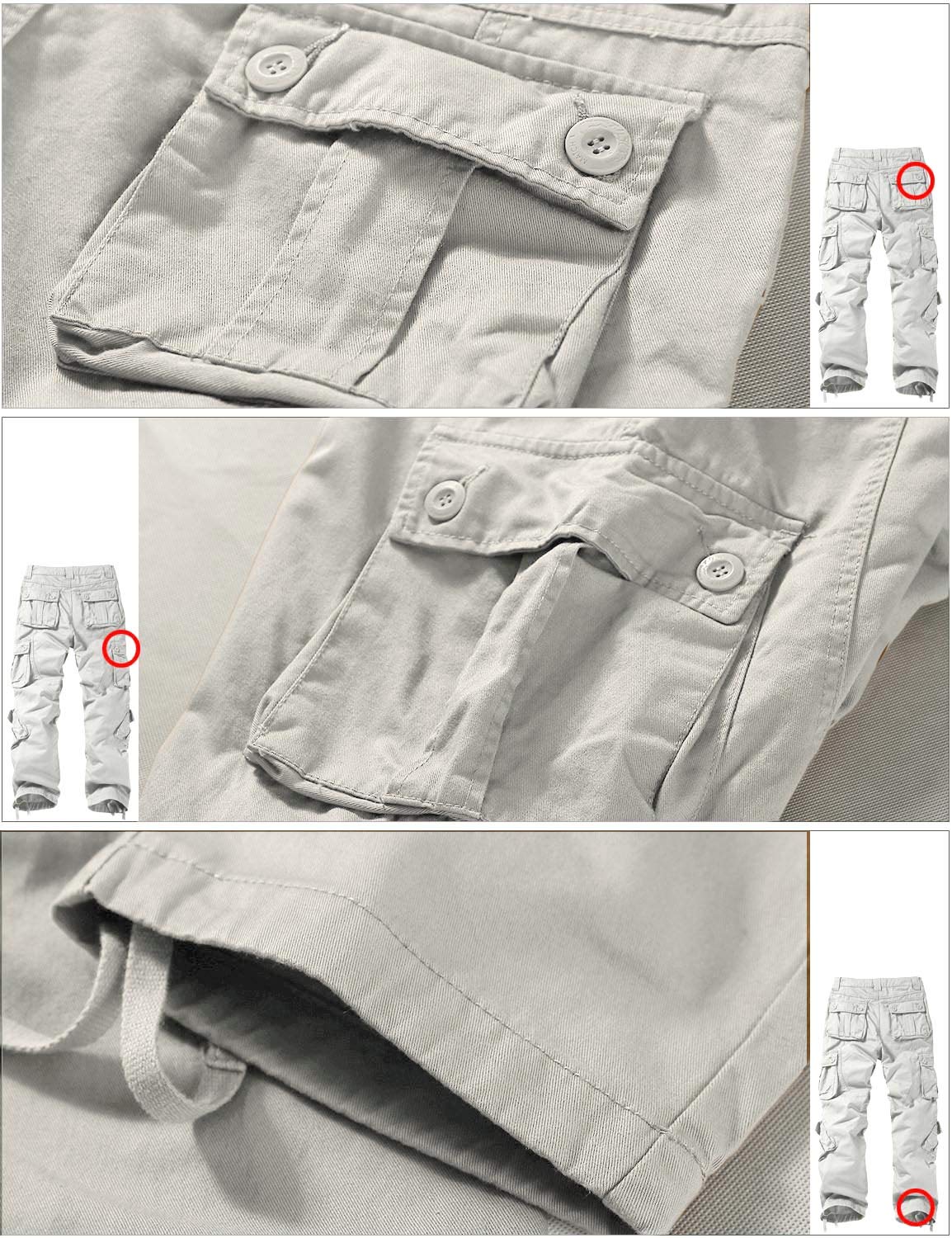 Match Men's Wild Cargo Pants(34,Light Gray)