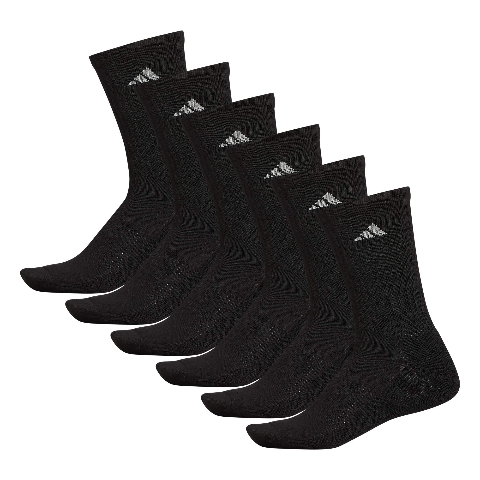 adidas Mens Athletic Cushioned Crew Socks (6 Pairs) Durable & Comfortable