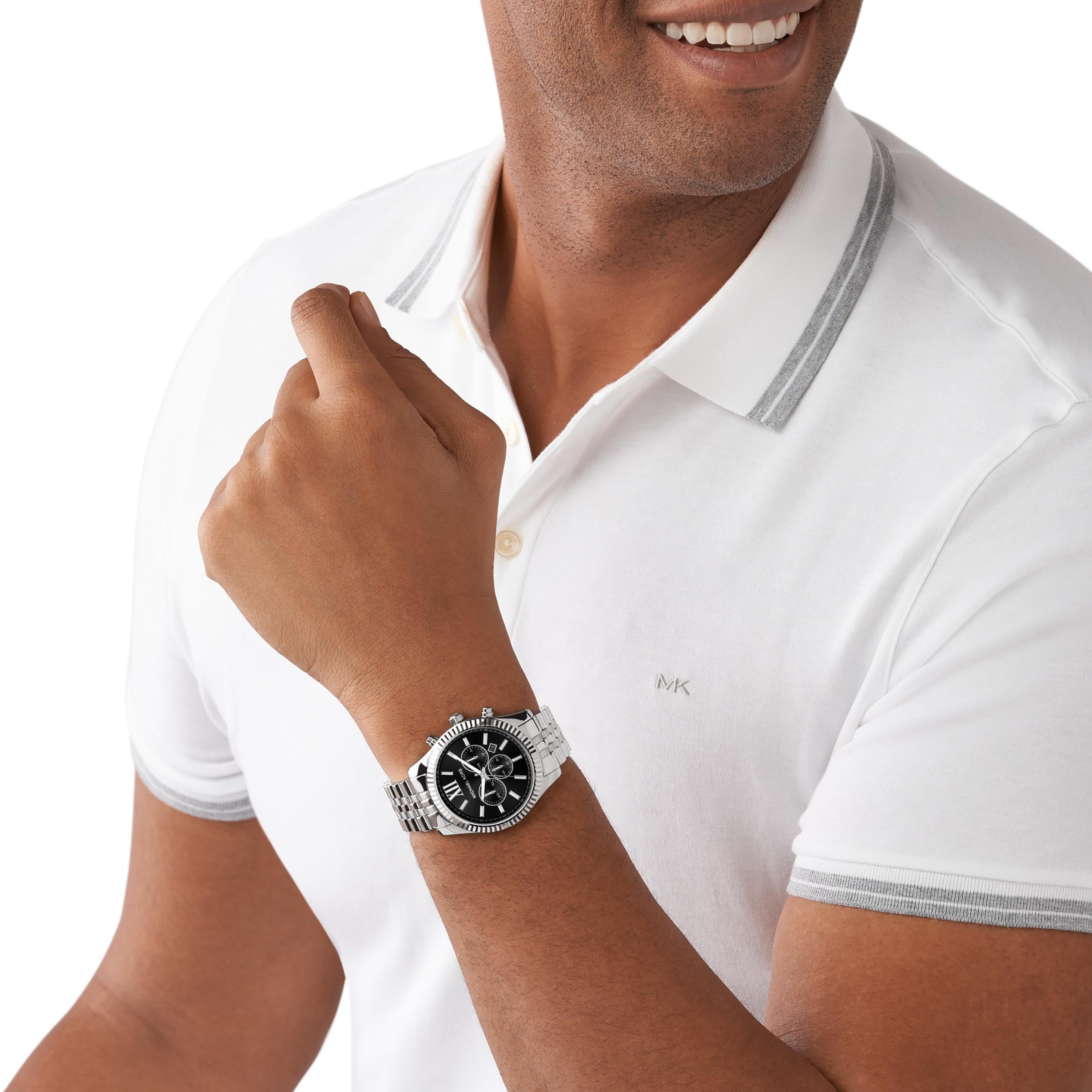 Michael Kors Men's Watch, Lexington Chronograph Silver-Tone Stainless Steel Men's Watch