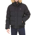 Tommy Hilfiger Men's Quilted Arctic Cloth Snorkel Bomber Jacket with Removable Hood (Standard and Big & Tall), Black, X-Large