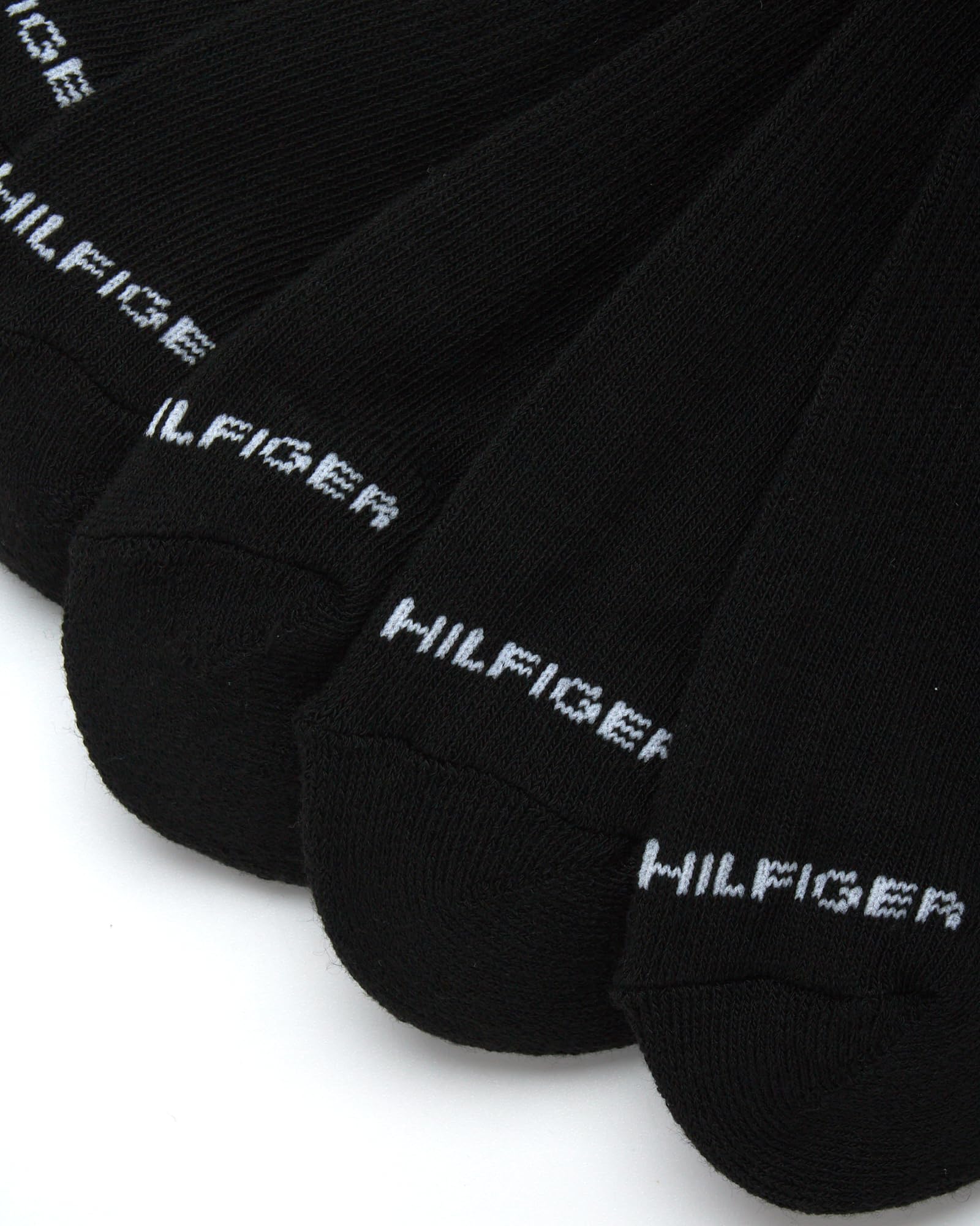 Tommy Hilfiger Mens Crew Socks - 12 Pack Cotton Blend Cushioned Athletic Performance Crew Length Running Socks for Men, Size 7-12, Pure Black