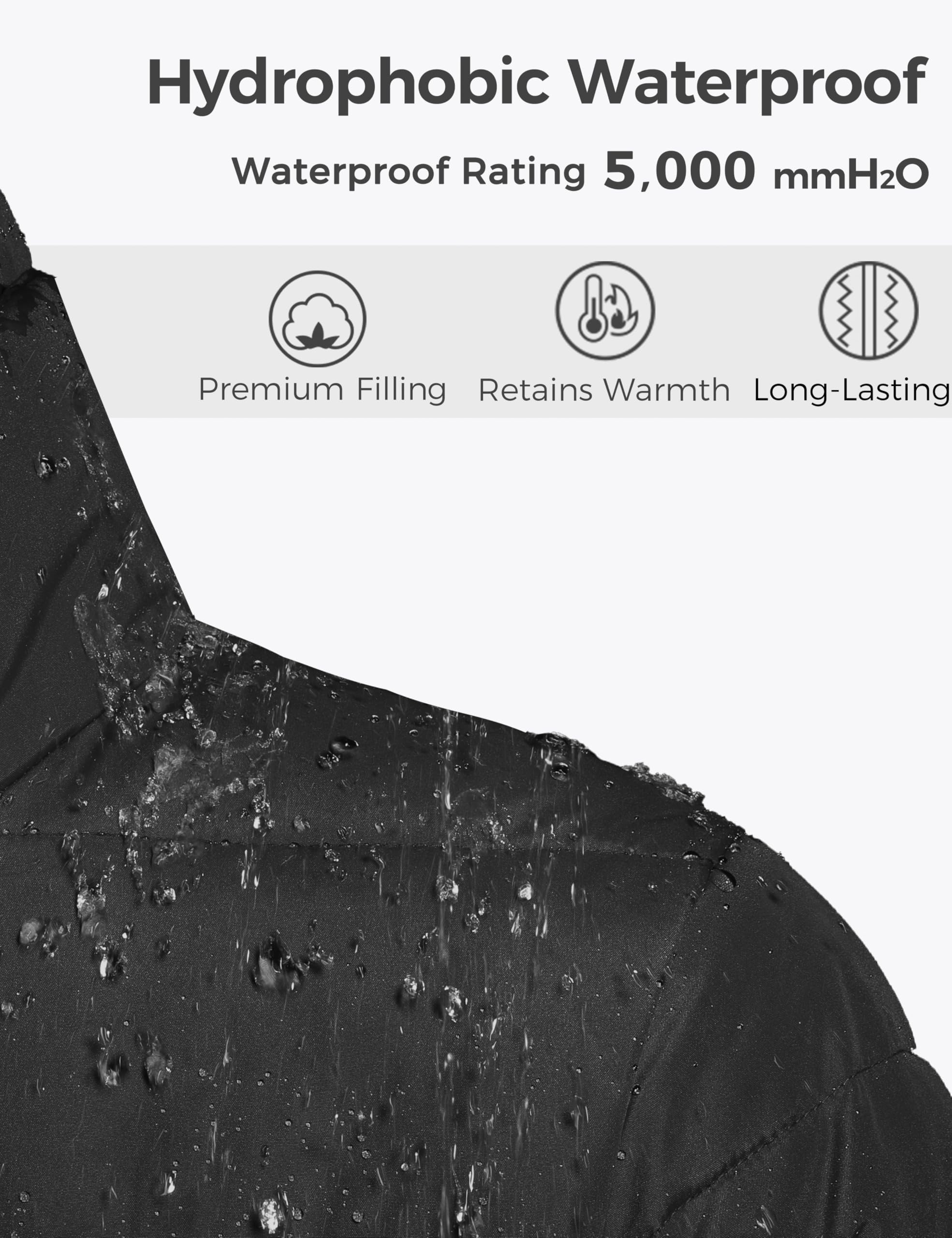 wantdo Men's Puffer Jacket With Hood Bubble Jacket Heavy Winter Coats (Black, Medium)